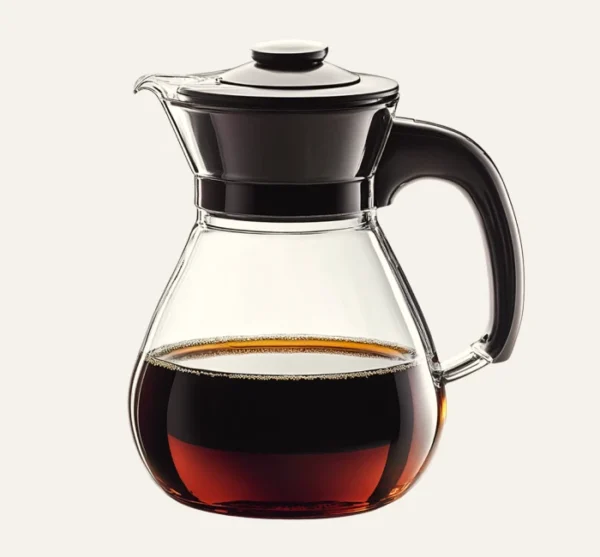 Glazen pot voor gefilterde koffie